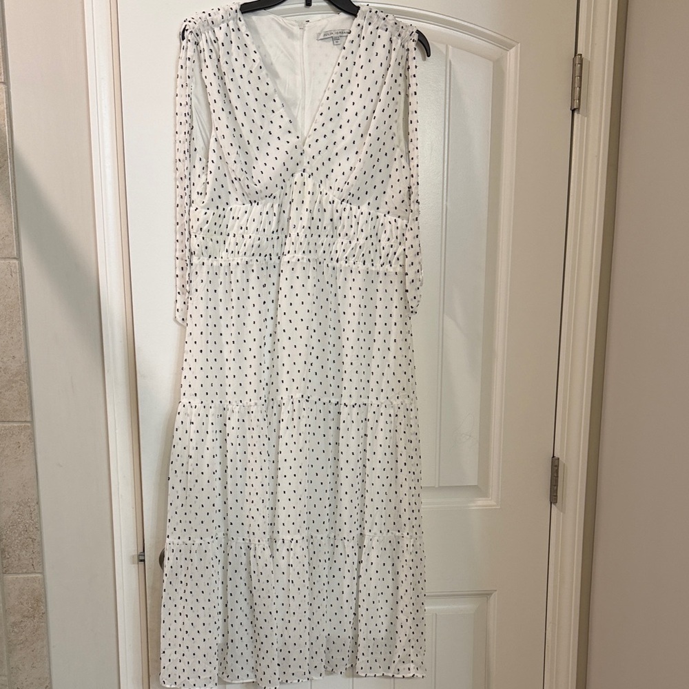 Julia Jordan White Polka Dot Dress